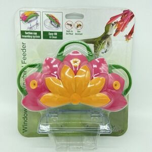 Wild Wings Window Hummingbird Feeder Flower Design 8oz Ant Moat Suction Cups NEW